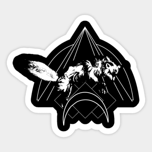 Fox over moon Sticker